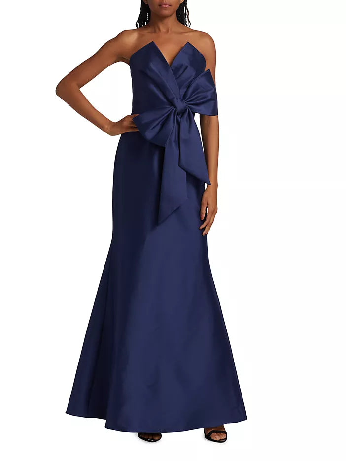 Badgley Mischka Strapless Bow Gown