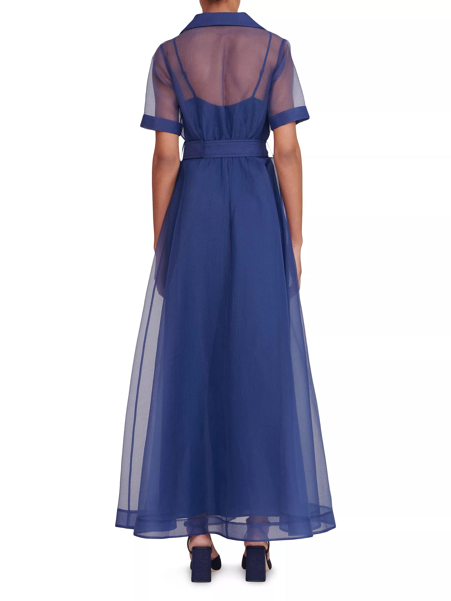 Staud Organza Short Sleeve Shirt Dress