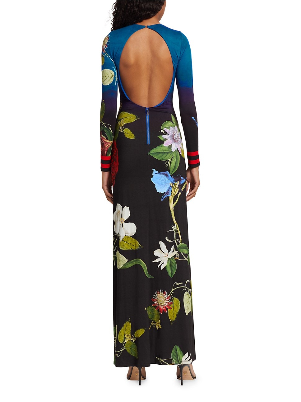 Alice + Olivia Floral Open Back Maxi Dress