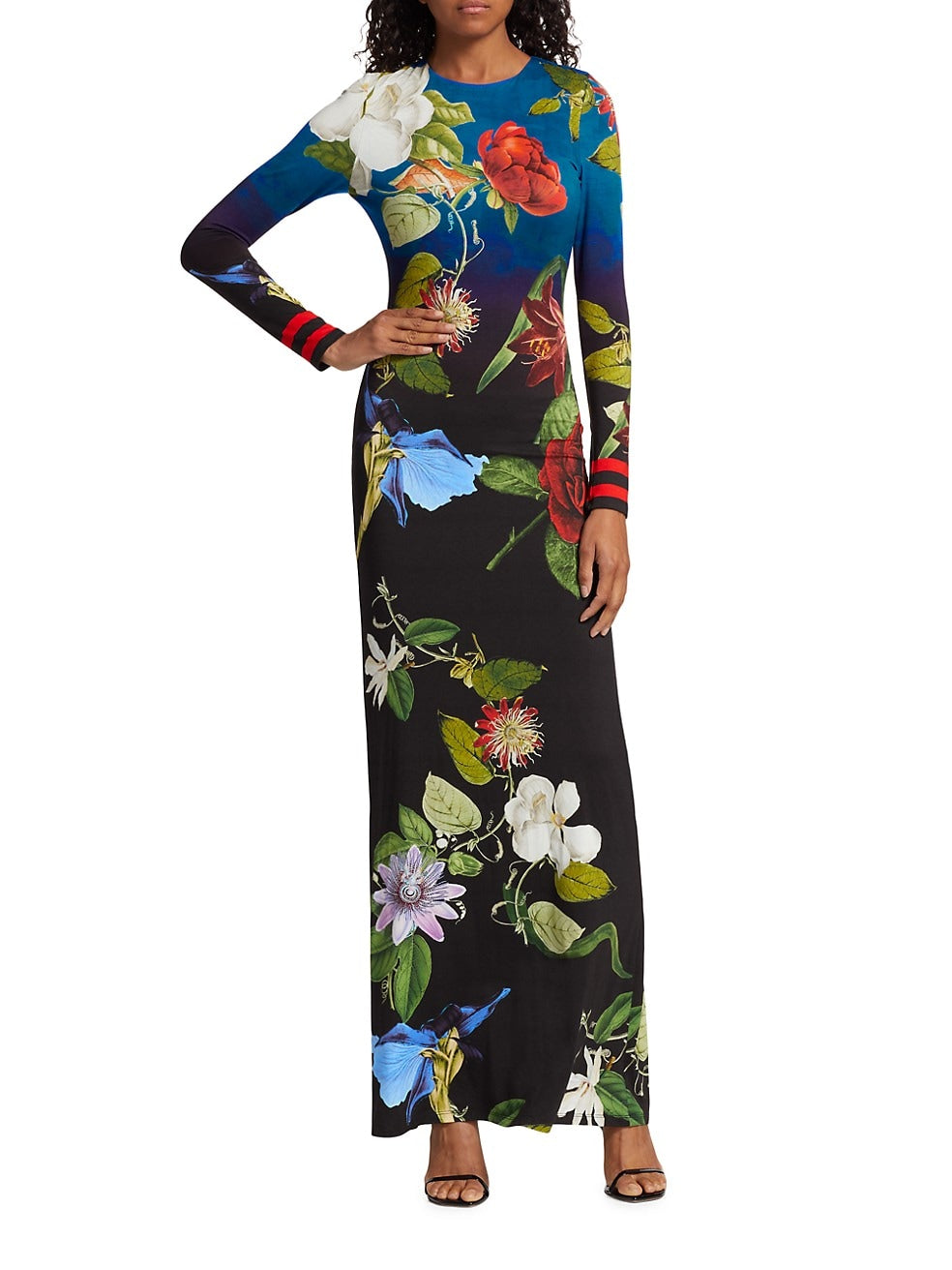 Alice + Olivia Floral Open Back Maxi Dress