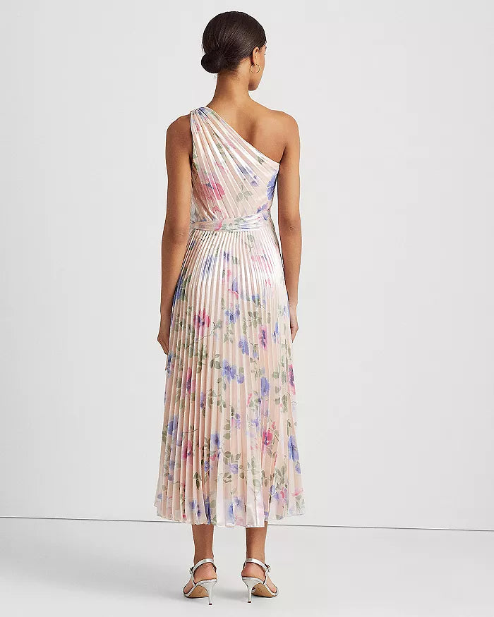 Ralph Lauren Floral Georgette One Shoulder Gown