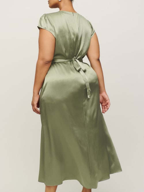 Reformation Plus Size Cap Sleeve Silk Dress
