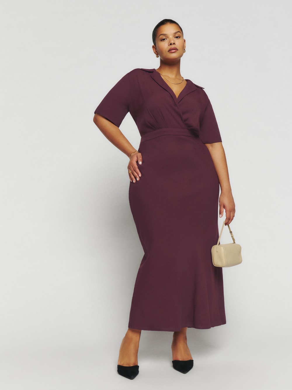 Reformation Plus Size Short Sleeve Shirt Dress