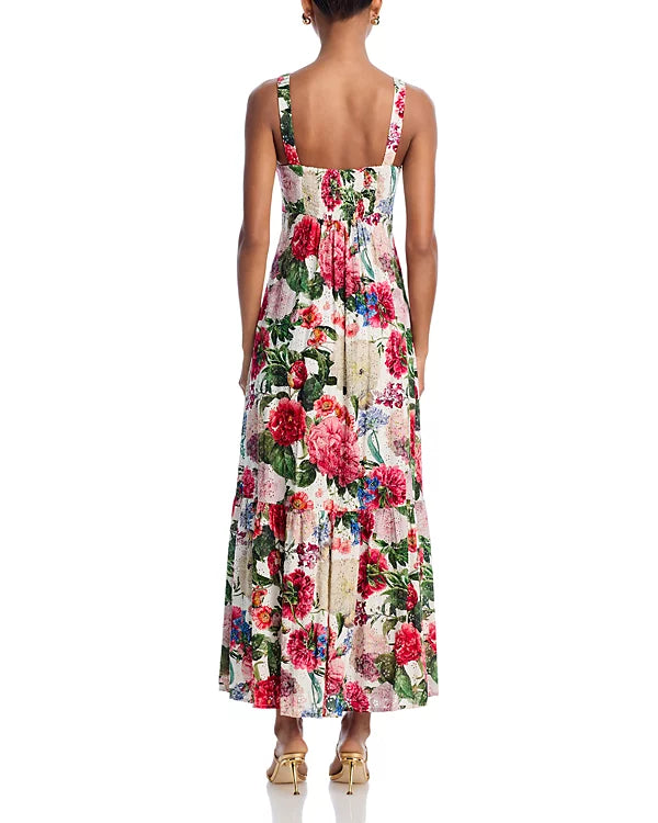 Aqua Fit and Flare Floral Dress