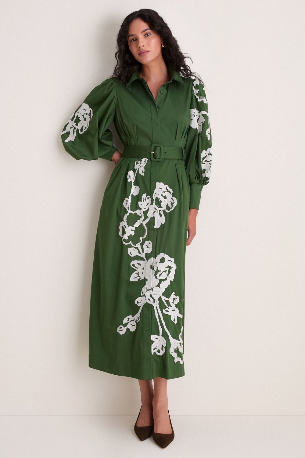 Tuckernuck Long Sleeve Embroidered Shirt Dress