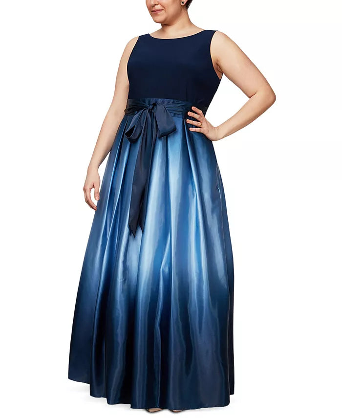 SL Fashions Plus Size Ombre A-Line Gown