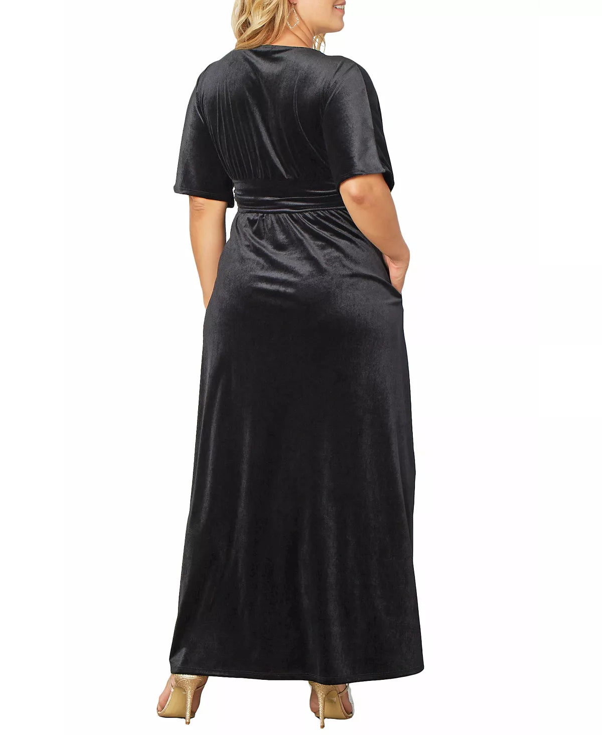 Kiyonna Plus Size Velvet Maxi Dress