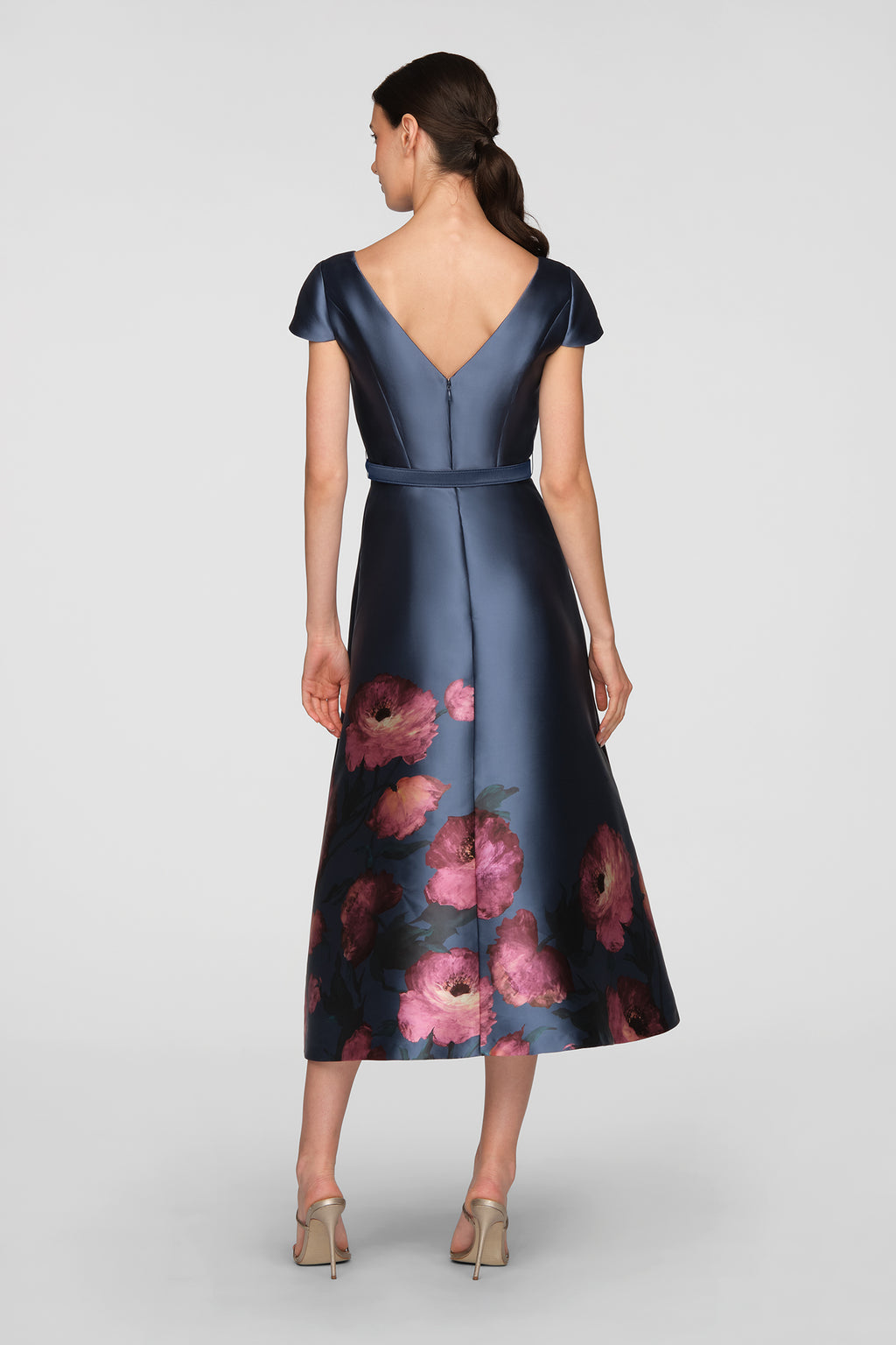 Kay Unger Short Sleeve Tea Length Poppy Dress