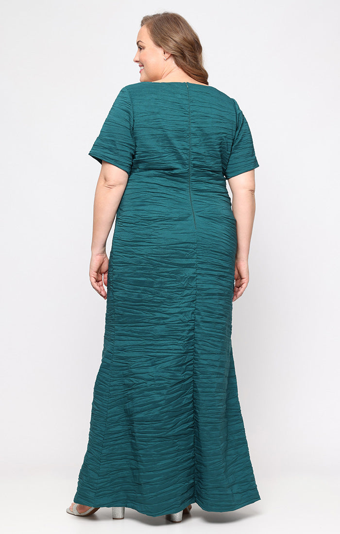 Alex Evenings Plus Size Cap Sleeve Taffeta Dress
