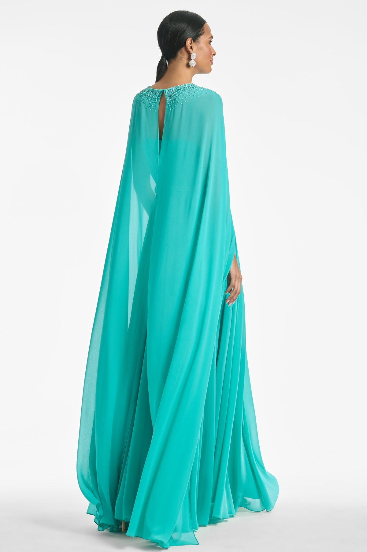 Sachin & Babi Caped Sleeve Ballgown
