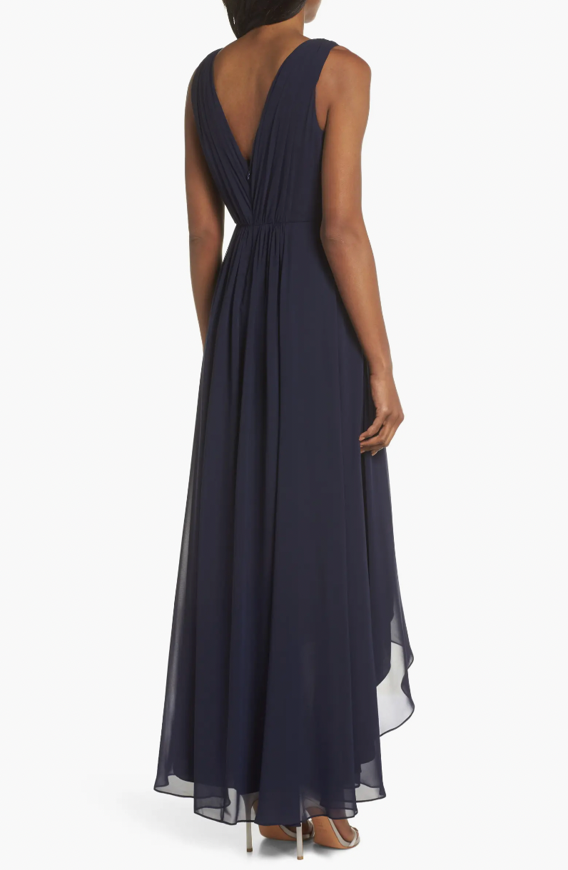 Eliza J Embellished High/Low Chiffon Dress