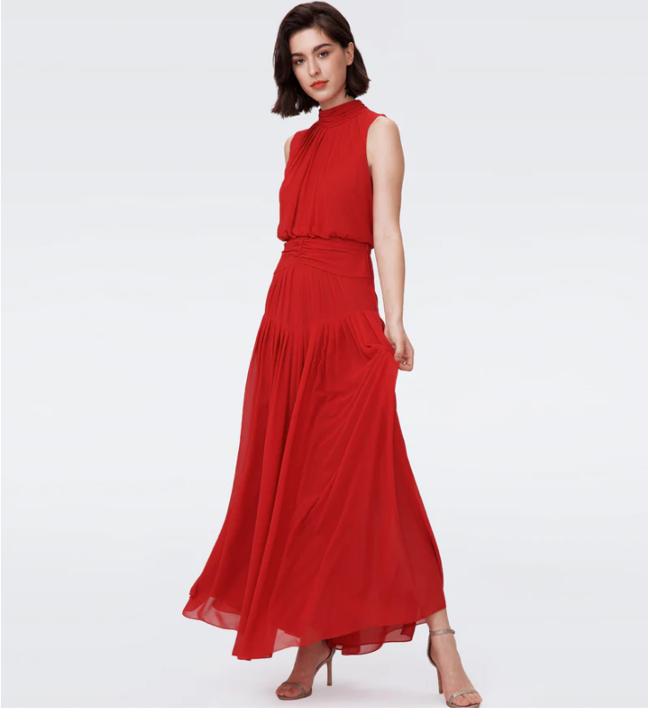 DVF Sleeveless High Neck Maxi