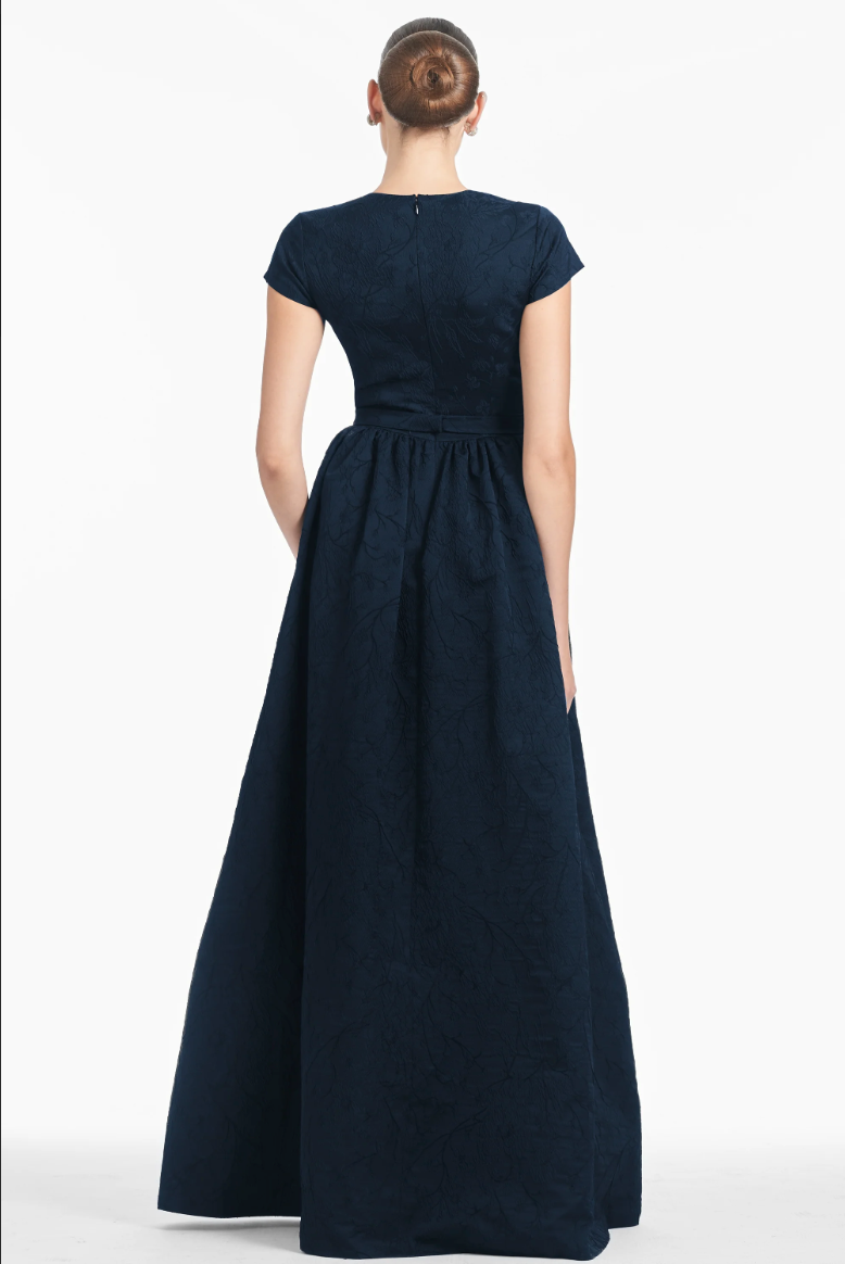 Sachin & Babi Cap Sleeve A-Line Gown