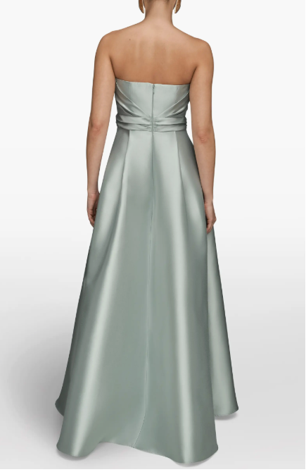 Donna Karan Asymmetric Strapless Satin Gown