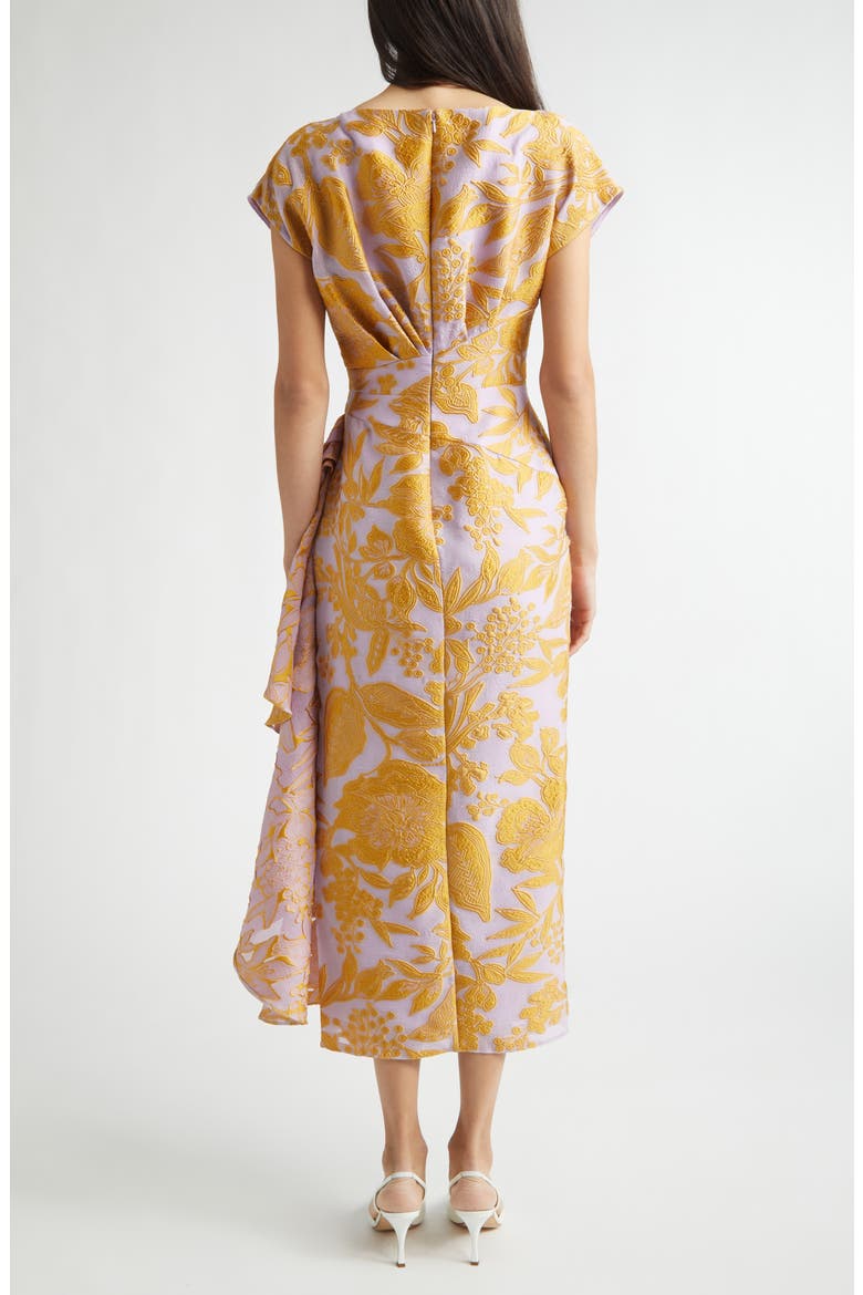 Lela Rose Floral Jacquard Cocktail Dress