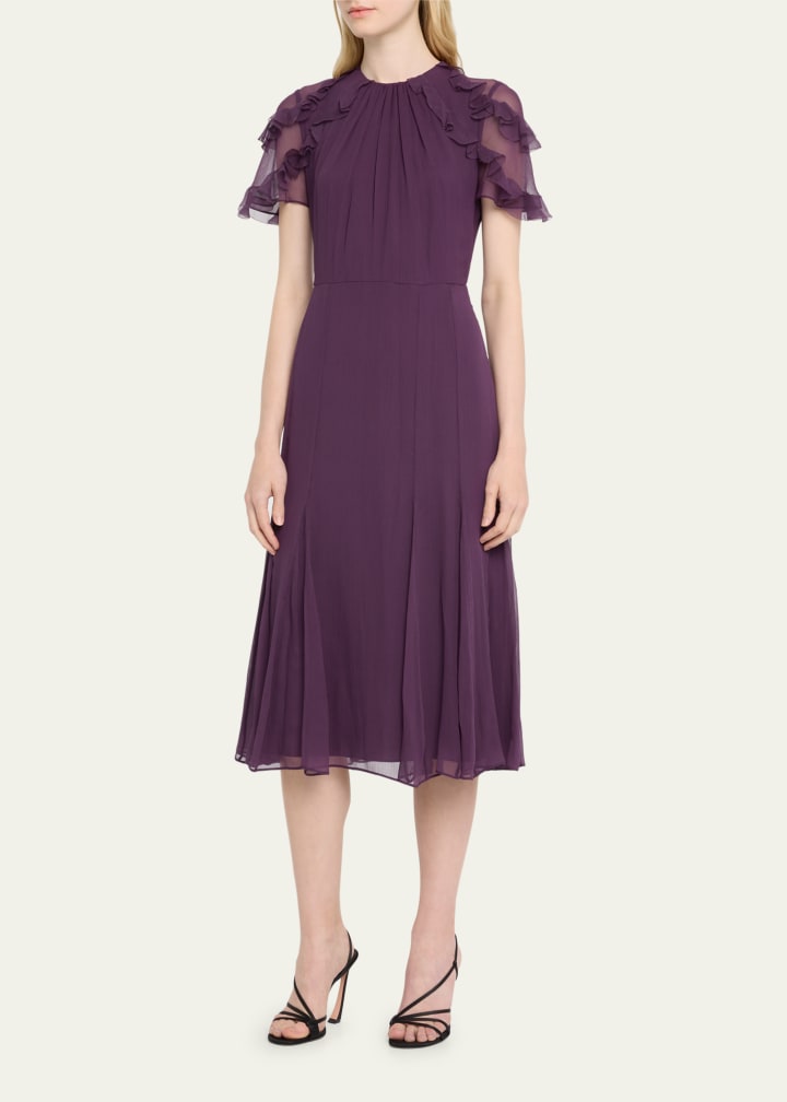 Jason Wu Chiffon Ruffle Sleeve Dress
