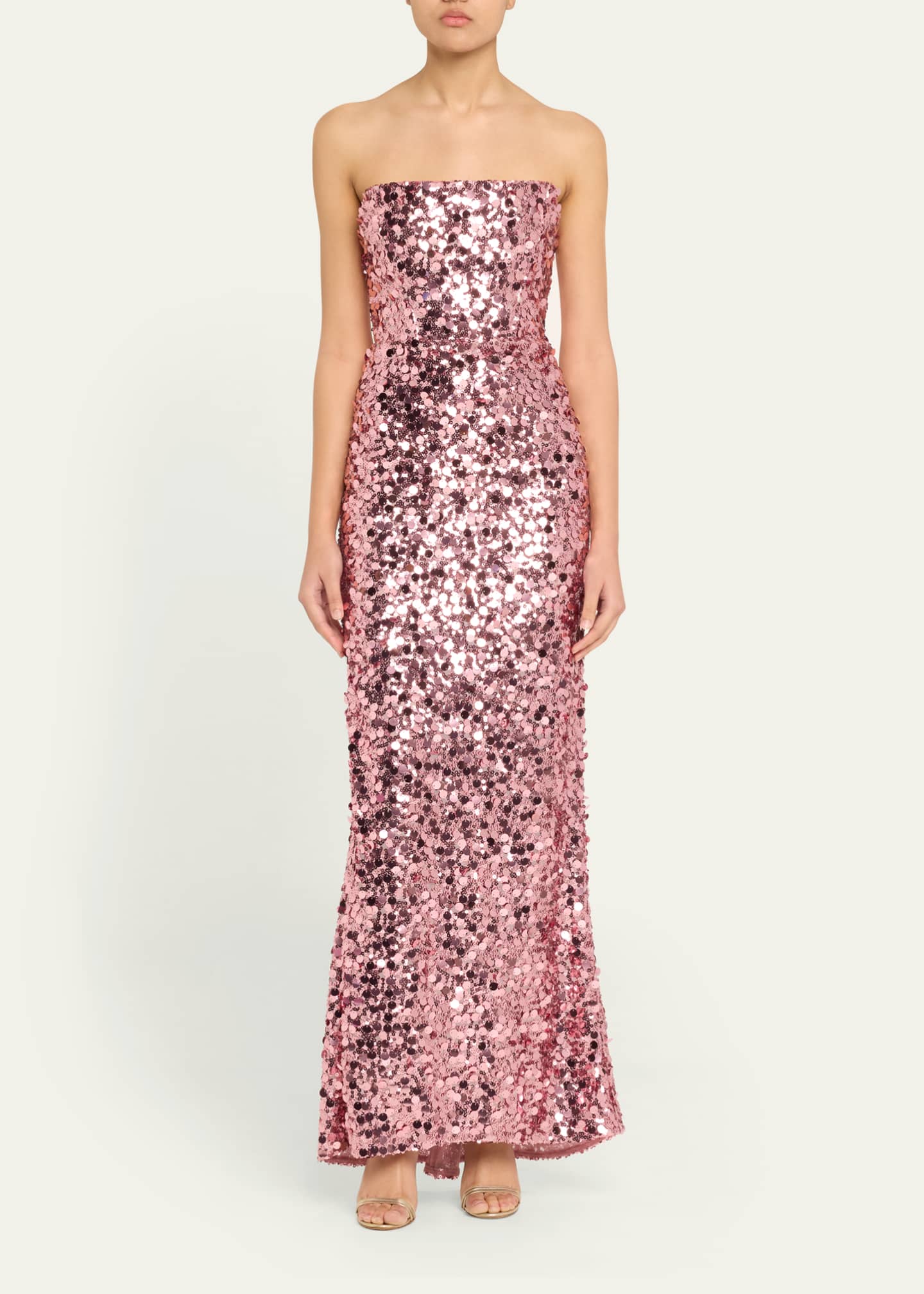 Bronx and Banco Strapless Sequin Column Gown