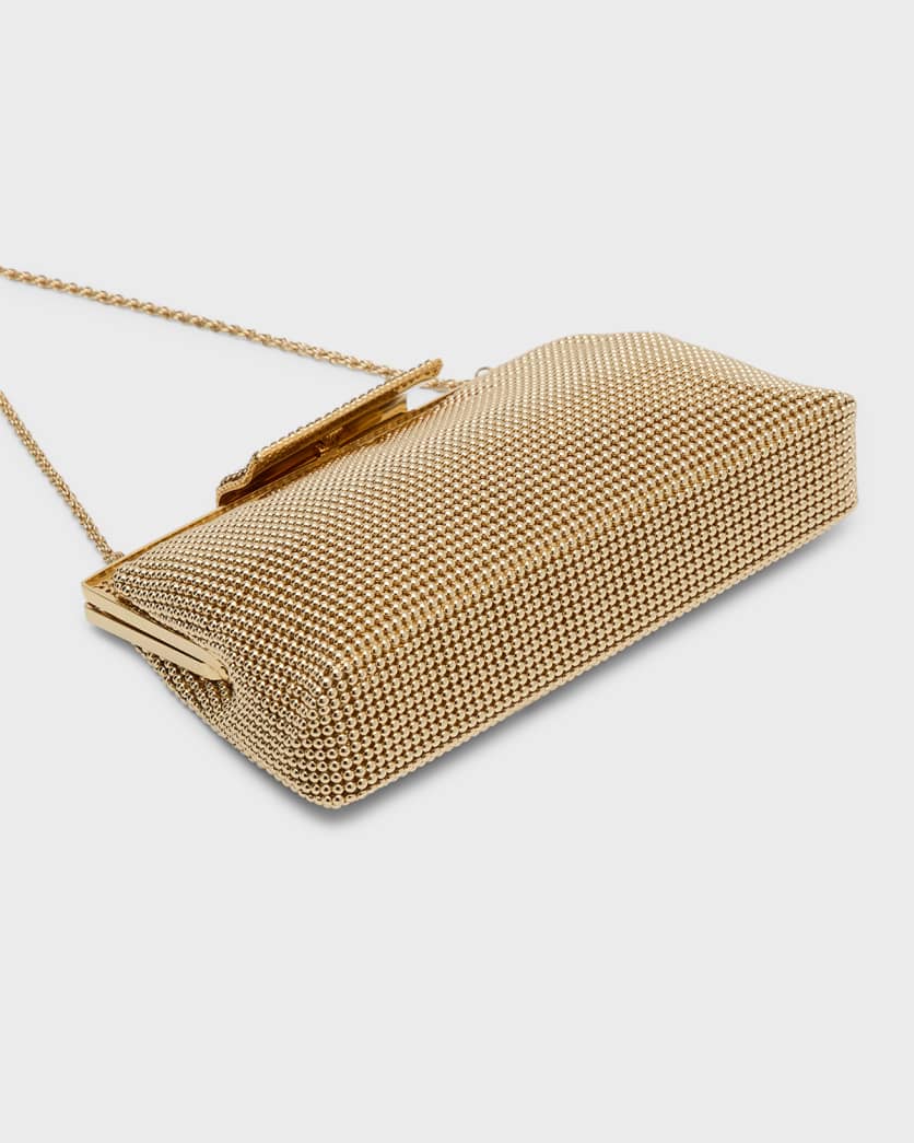 Whiting & Davis Crystal Clasp Clutch Bag