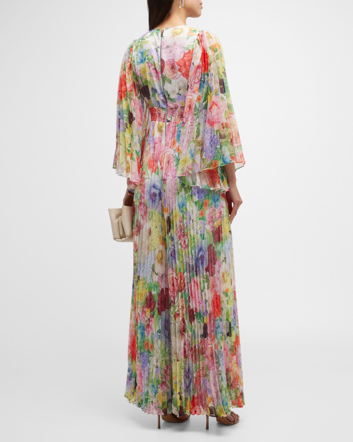 Alice + Olivia Floral Pleated Wide Leg Jumpsuit