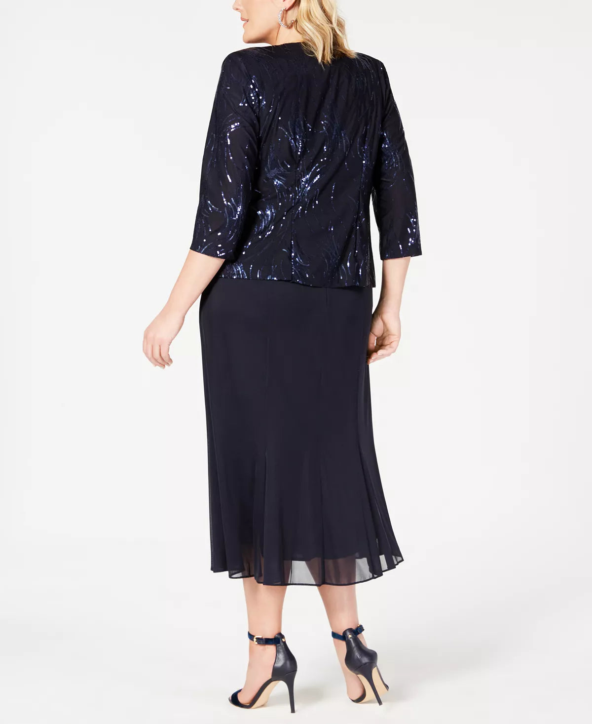 Alex Evenings Sequined Chiffon Jacket and Dress