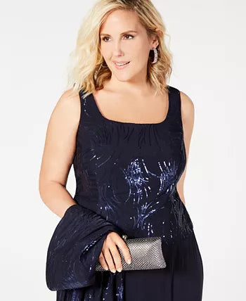 Alex Evenings Sequined Chiffon Jacket and Dress