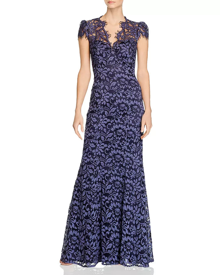 Eliza J. Lace Cap Sleeve Gown