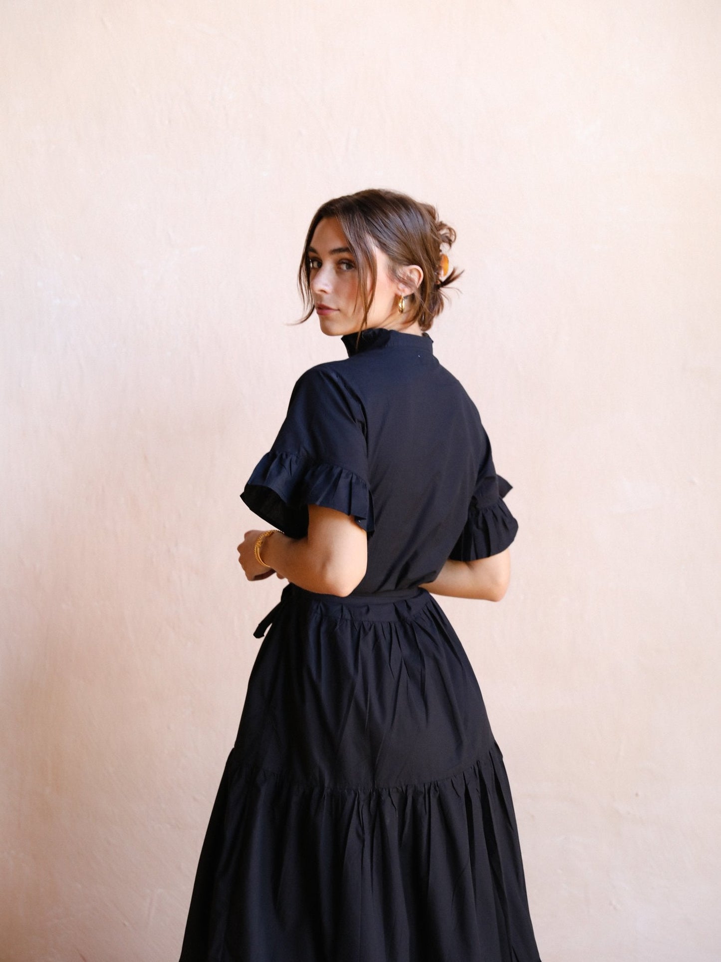 Mille Button Down Tiered Maxi Dress
