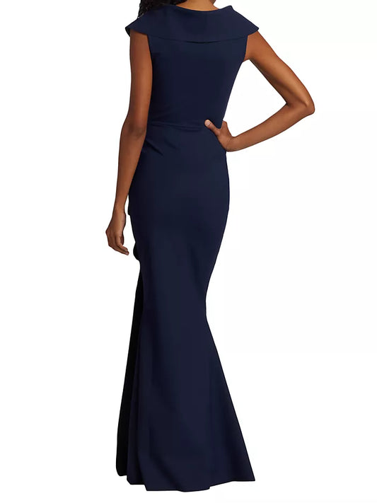 Chiara Boni La Petite Robe Cocoon Collar Trumpet Gown