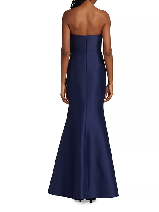 Badgley Mischka Strapless Bow Gown