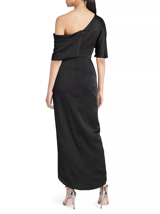 Theia One Shoulder Short Sleeve Gown