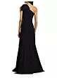 Rickie Freeman for Teri Jon One Shoulder Cape Gown