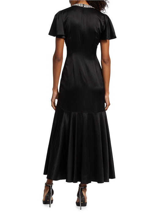 Cinq à Sept Silk Satin Twist-Front Gown