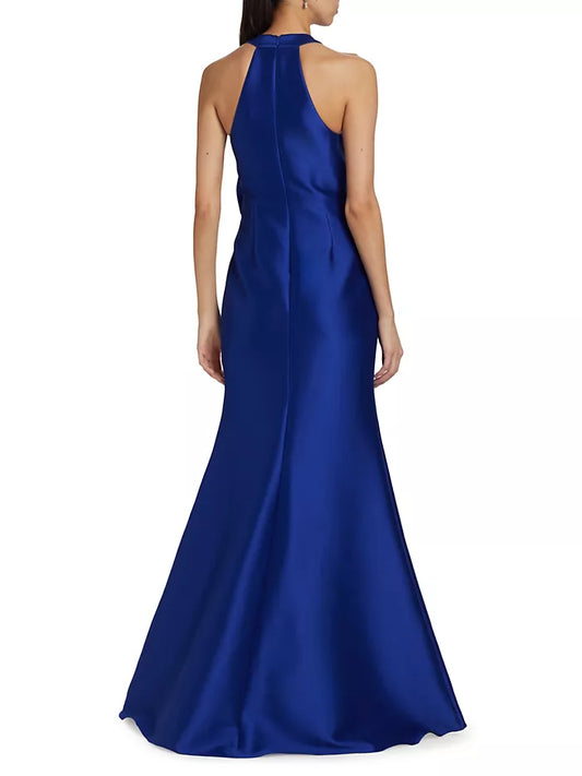 Badgley Mischka Silk Bow Mermaid Gown
