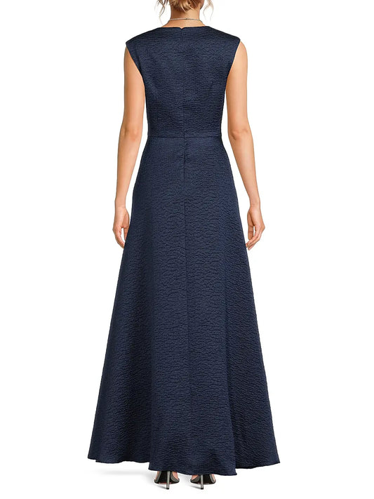 Aidan Mattox Jacquard Sleeveless A-Line Gown