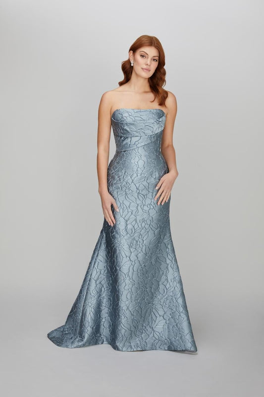 Anne Barge Black Label Draped Strapless Trumpet Gown