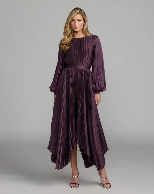 Mac Duggal Long Sleeve Handkerchief Dress
