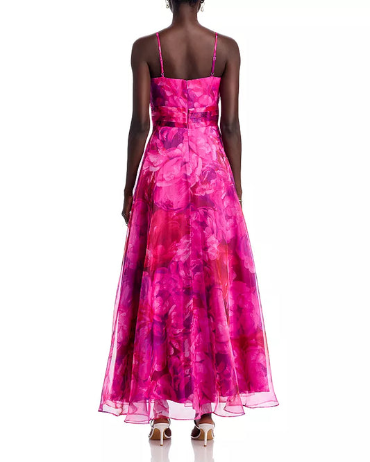 Eliza J Ruffled Side Slit Gown