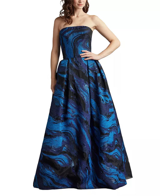 Tadashi Shoji Strapless Jacquard Ballgown