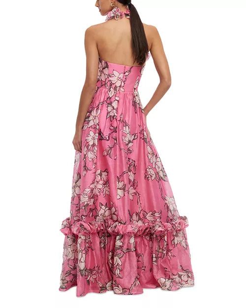 Leo Lin Ruffled Halter Maxi