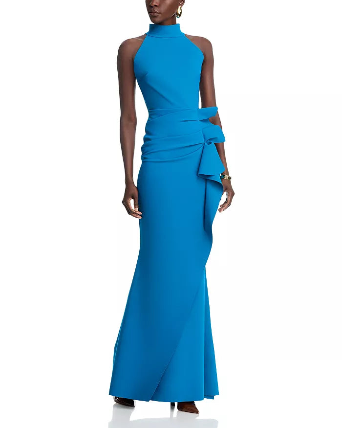 Chiara Boni La Petite Robe Halter Ruffle Gown