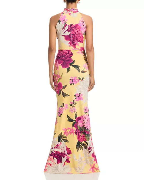 Chiara Boni La Petite Robe Floral Halter Gown