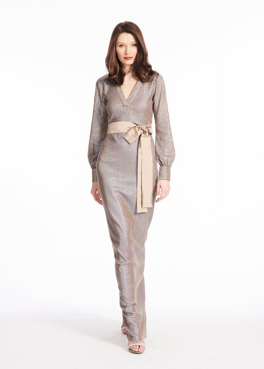 Emily Shalant Blouson Sleeve Sequin V-Neck