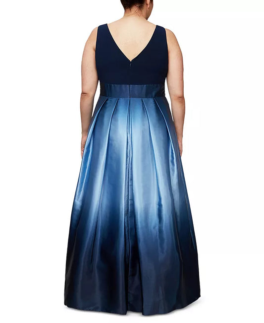 SL Fashions Plus Size Ombre A-Line Gown