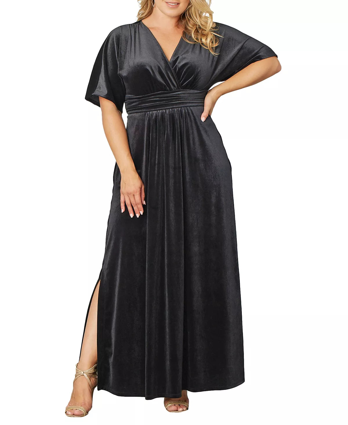 Kiyonna Plus Size Velvet Maxi Dress
