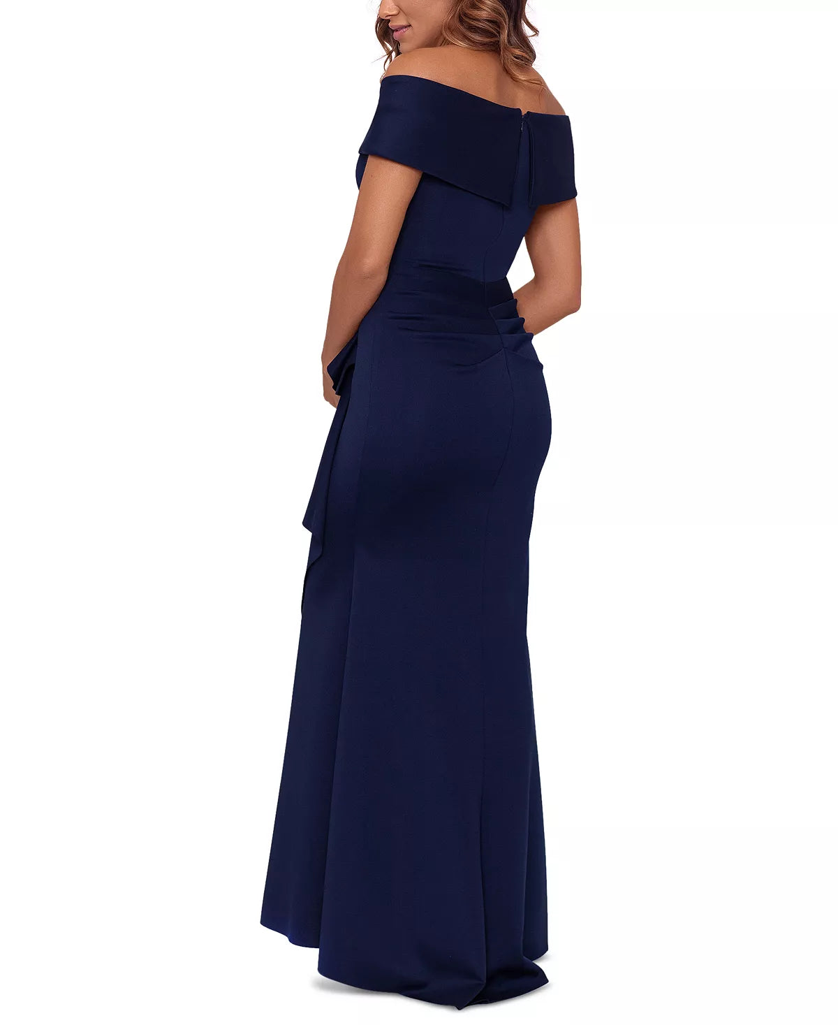 Xscape Petite Off-The-Shoulder Ruffle Gown