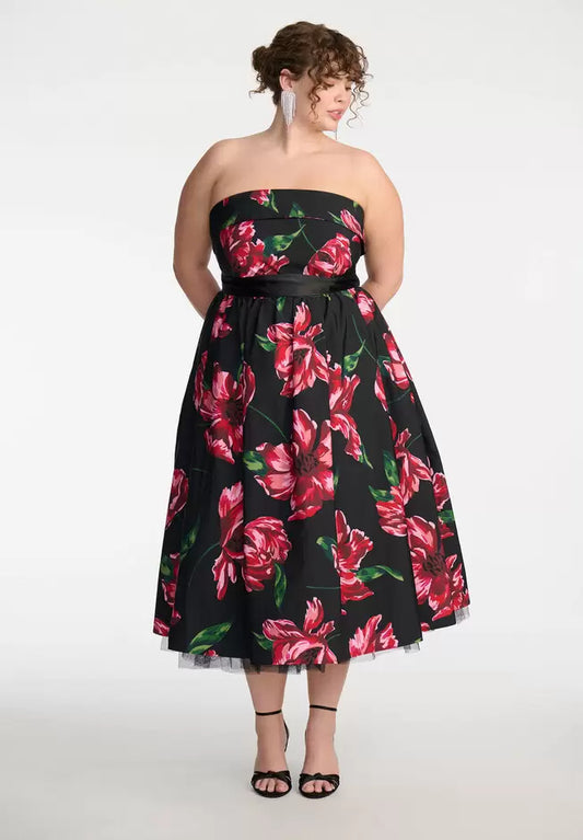 Eloquii x Kate Spade Strapless Floral Gown