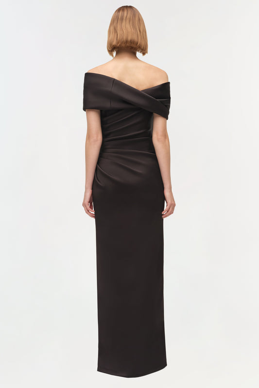 Simkhai Off Shoulder Draped Satin Gown