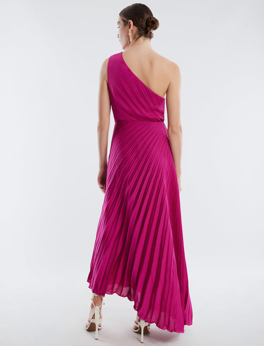 BCBGMAXAZRIA One Shoulder Satin Gown