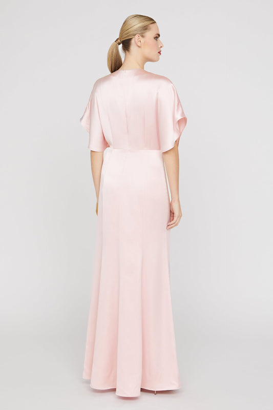 Kay Unger Dolman Sleeves Charmeuse Gown