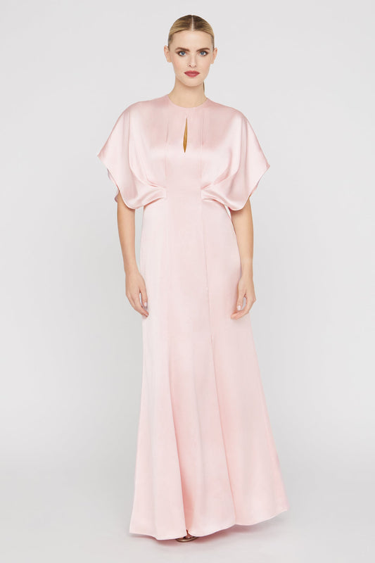 Kay Unger Dolman Sleeves Charmeuse Gown